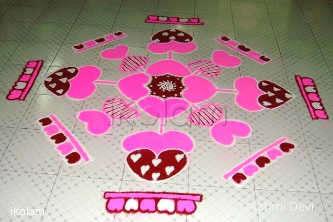 Rangoli: Valentine's day rangoli