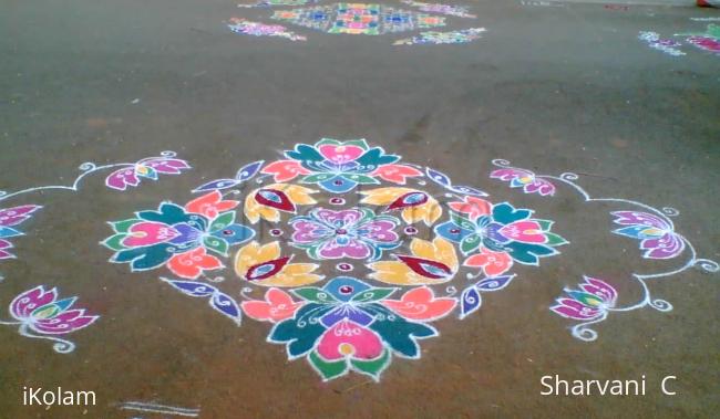 Rangoli: Flowers rangoli (sharu)