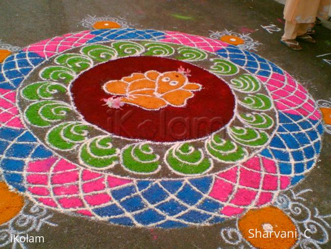 Rangoli: Ganpati rangoli (sharu)