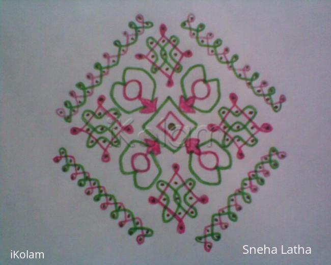 Rangoli: pink & green