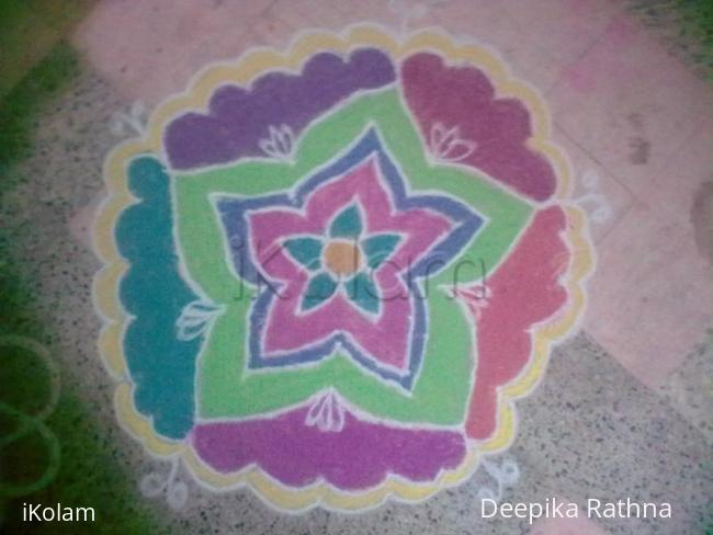 Rangoli: colour powder rathnadeepika kolam