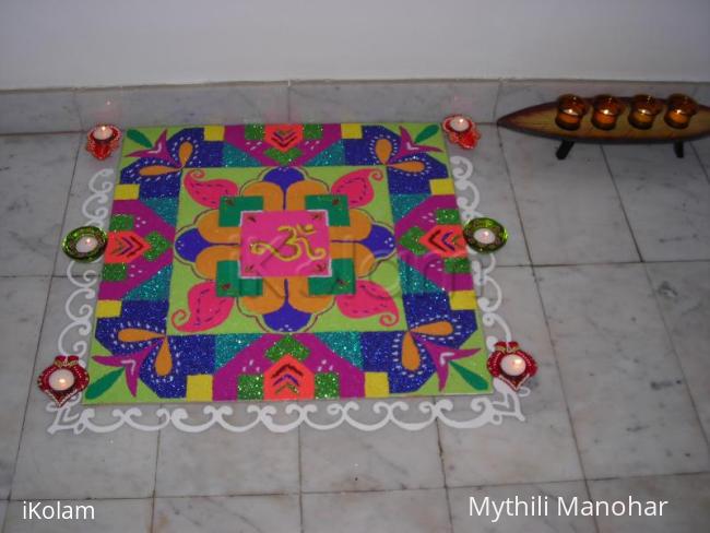 Rangoli: rangoli done during diwali 2009 at our house. 