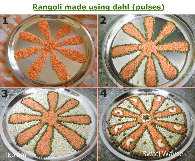 Rangoli: Rangoli using dahl (pulses)