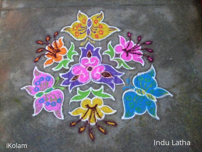 Rangoli: Butterfly+Flower