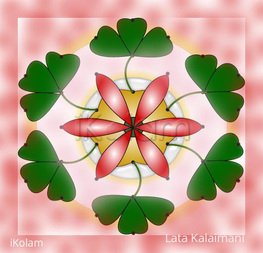 Rangoli: Clover dotted kolam