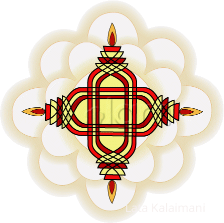 Rangoli: Garnet medallion rangoli