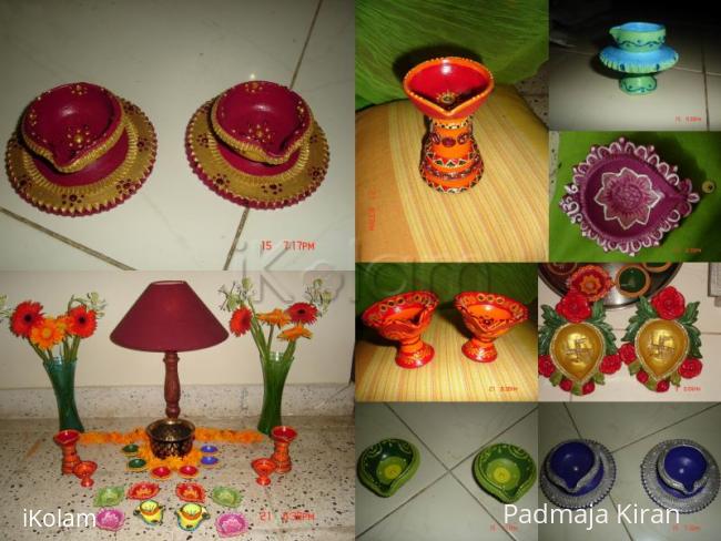 Rangoli: hand painted Diyas