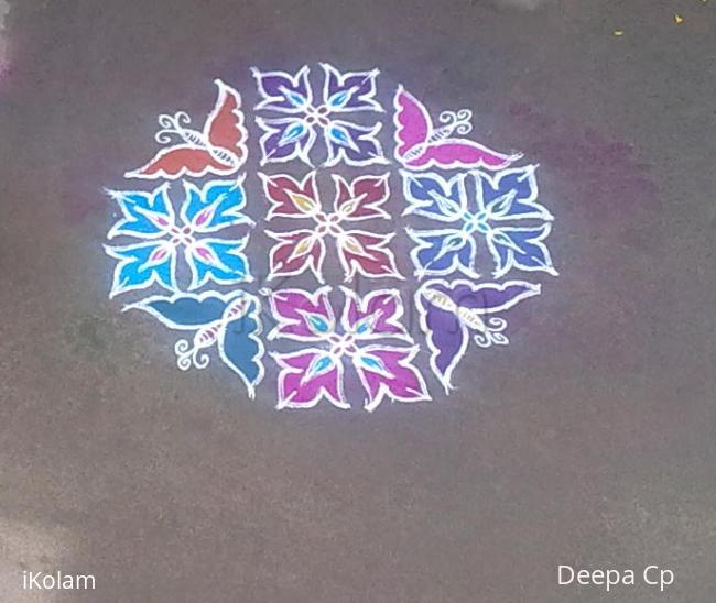 Rangoli: butterflies and flowers