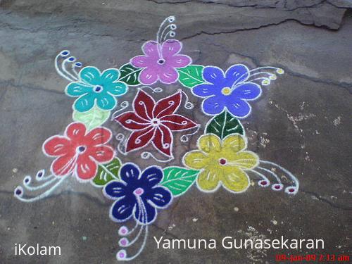 Rangoli: Flower kolam