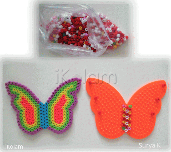 Rangoli: Butterfly - Perler beads