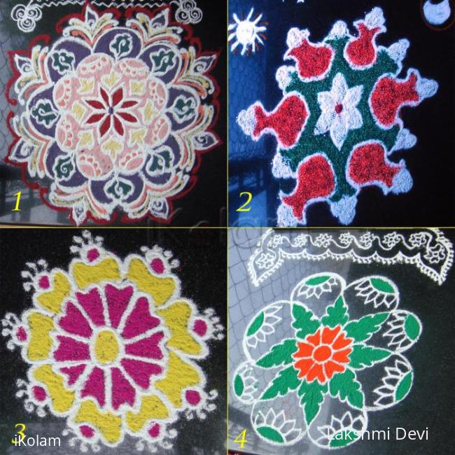 Rangoli: rangolis drawn in front of thulasi