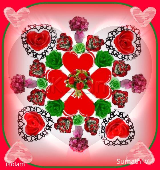 Rangoli:  Valentine Day Wishes