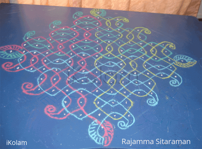 Rangoli: Single ezhai four faced kolam