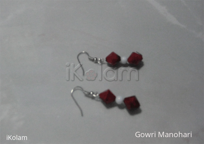 Rangoli: My first hand made ear rings ( hook type) 