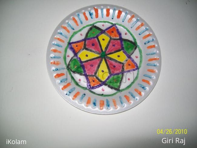 Rangoli: Decorated paper plate