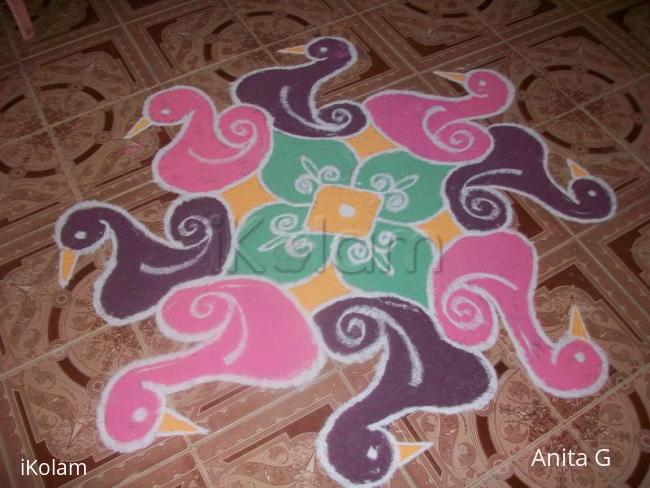 Rangoli: Dotted duck kolam