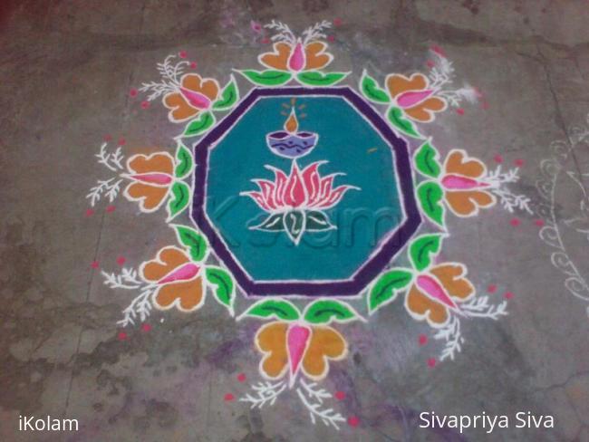 Rangoli: Lotus and butterfly design