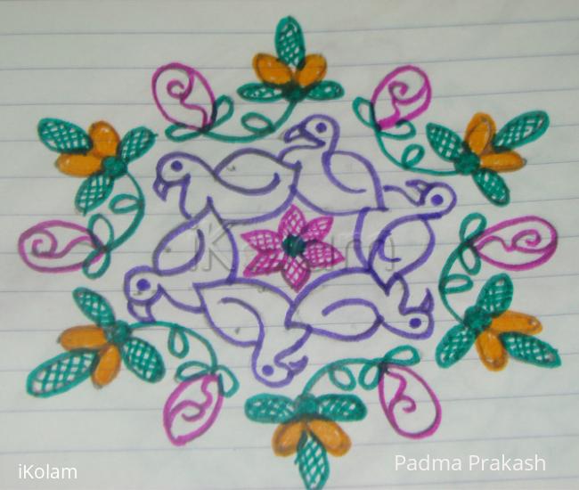 Rangoli: Bird & Flowers