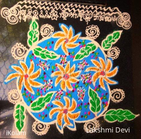 Rangoli: Michelia champaca (shenbagam flower) for gardaning