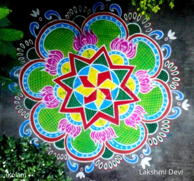 Rangoli: multi colored doily