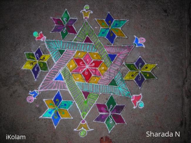 Rangoli: Star kolam 13 to 7 idai pulli