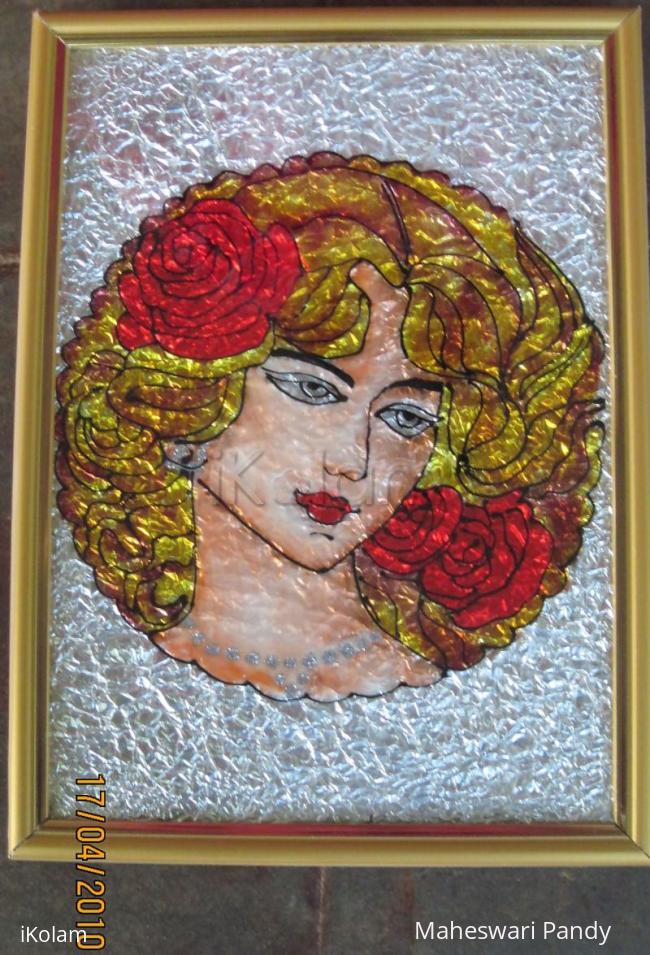 Rangoli: Lady Glass Painting