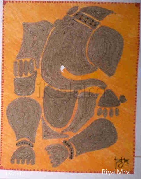 Rangoli: Jute string Ganpati 