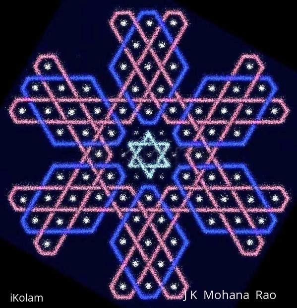 Rangoli: Hexagonal chikku kOlam - 10