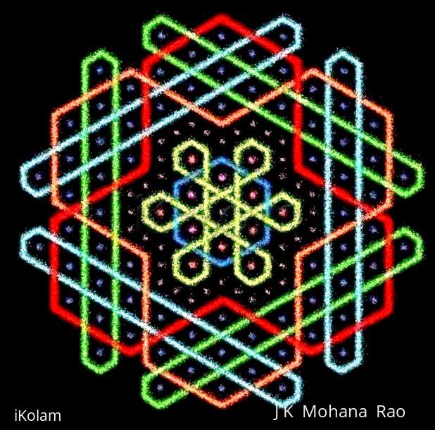 Rangoli: Hexagonal chikku kOlam - 11   