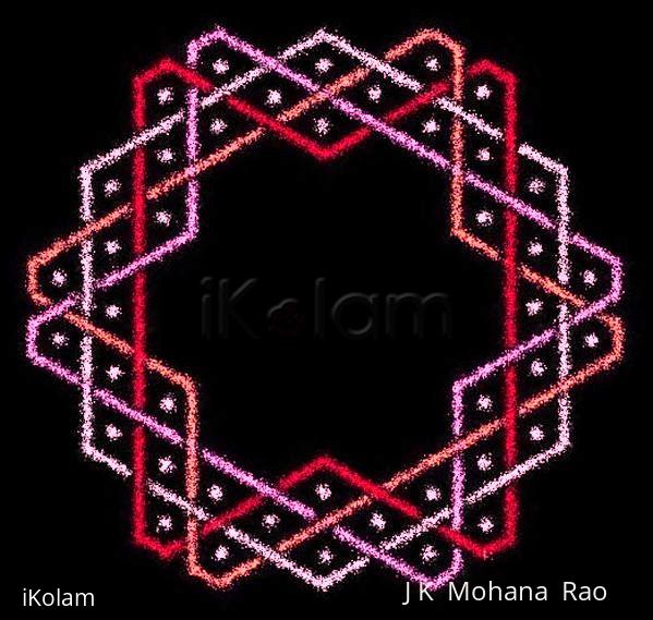 Rangoli: Hexagonal Chikku kOlam - 7