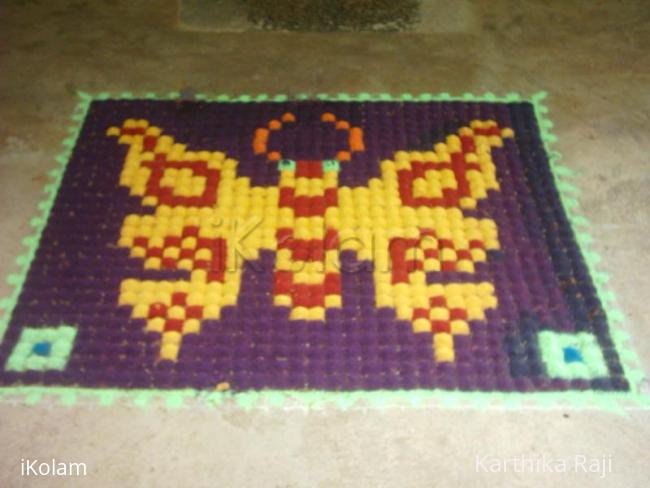 Rangoli: Butterfly kumil kolam