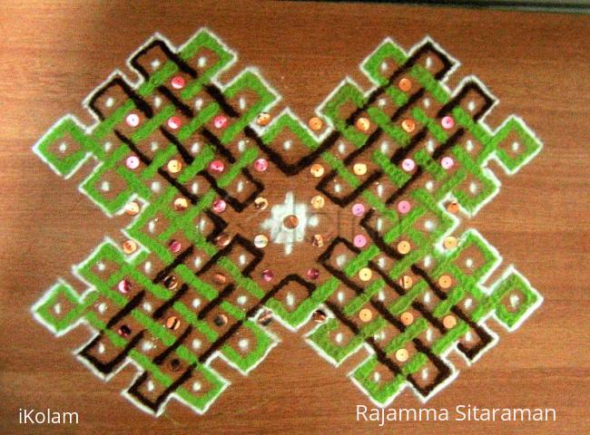 Rangoli: Mohanaji's Sona square kolam 