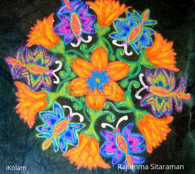 Rangoli: Sampige(Sampangi) flower rangoli