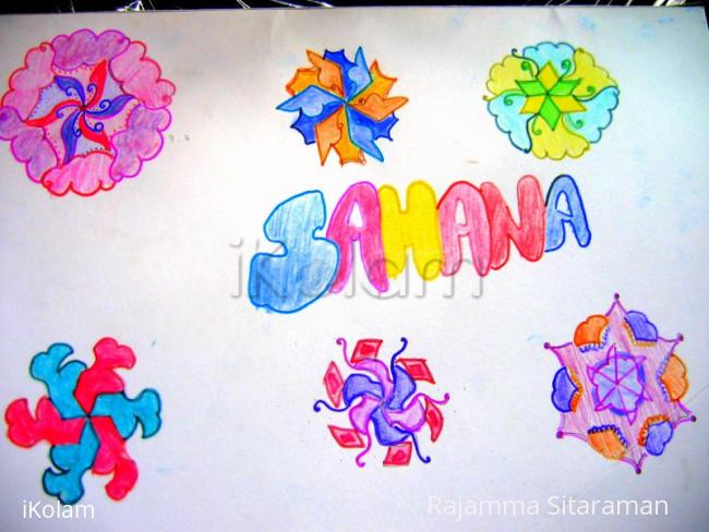 Rangoli: designs with 7-4 dots by Sahana