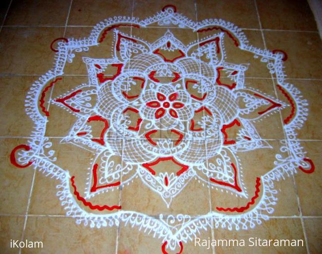 Rangoli: Freehand  white kolam