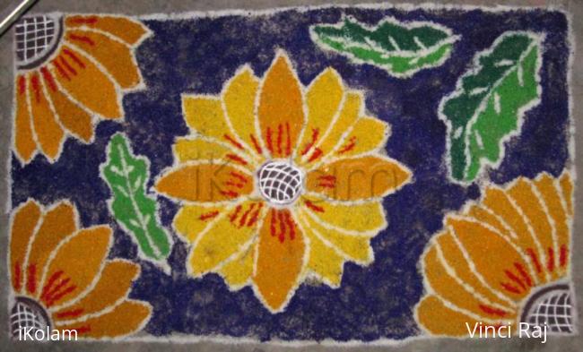 Rangoli: Sunflower Flowers