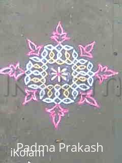 Rangoli: Dotted Rangoli with added art.