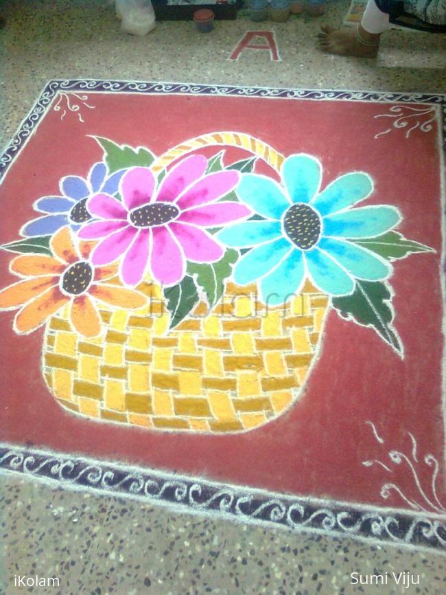 Rangoli: a flower vase