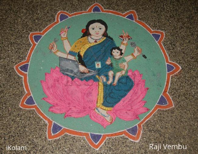 Rangoli: Multitasking lady