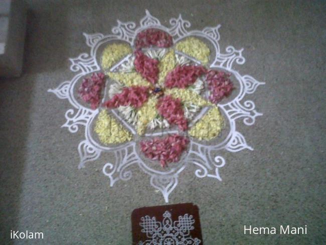 Rangoli: small flower patterns during Onam