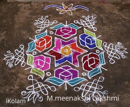 Rangoli: Rose kolam