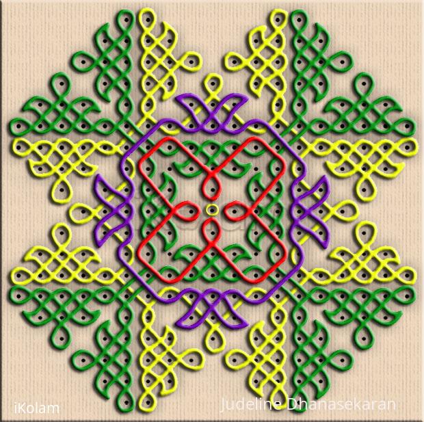 Rangoli: Advanced chikku kolams - Inspired by Veni