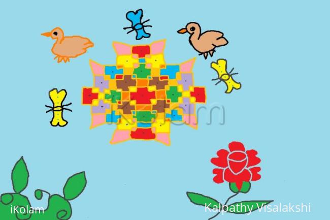 Rangoli: garden butterfly