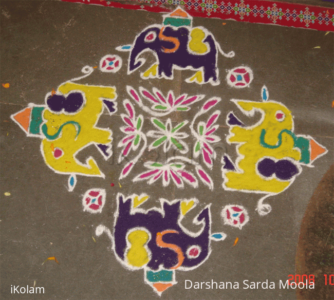 Rangoli: Elephants Rangoli