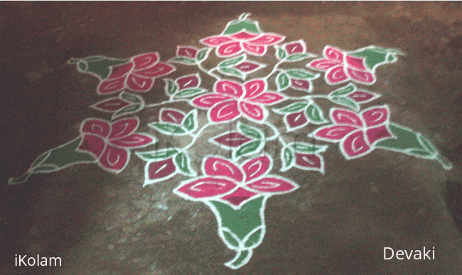 Rangoli: Flowers - Hibiscus