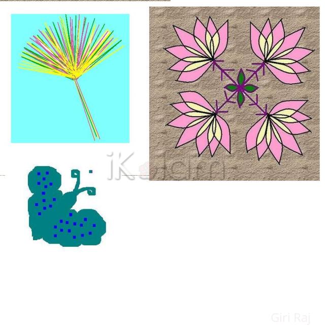 Rangoli: Flower  and Butterfly 