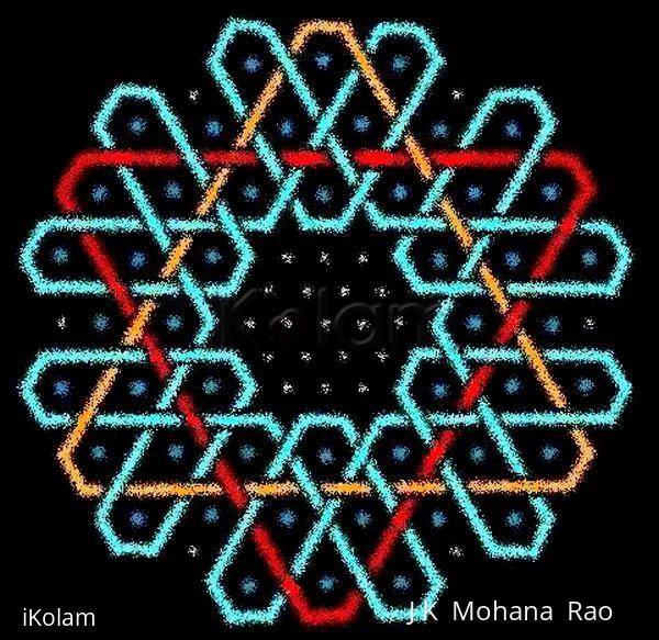 Rangoli: Hexagonal chikku kOlam - 12