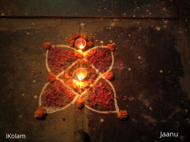 Rangoli: Diwali Rangoli, decorated with flowers