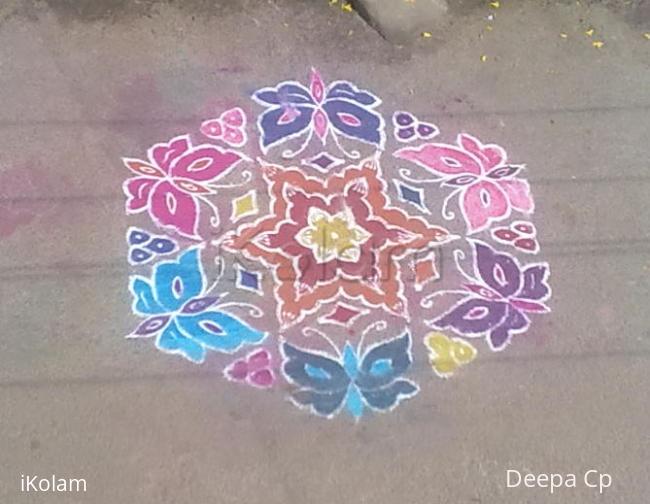 Rangoli: butterfly kolam