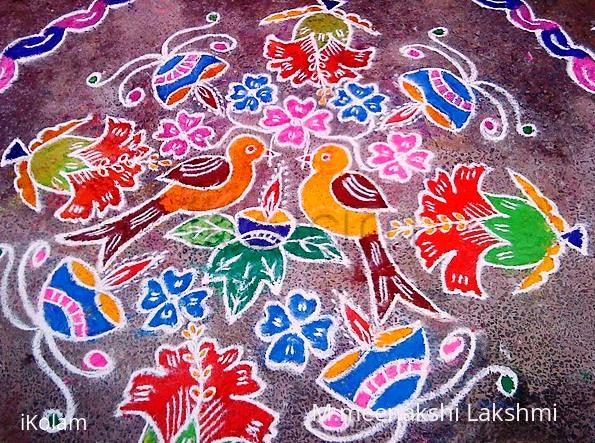 Rangoli: Bird kolam 